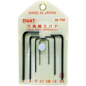 エイト EIGHT エイト M-7M 六角棒スパナ 標準寸法 マイクロサイズ ビニールポーチ入 7本組セット