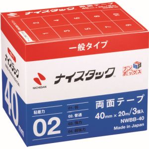 ニチバン Nichiban ニチバン NWBB-40 両面テープ ナイスタック 40mmX20m 大巻3巻入