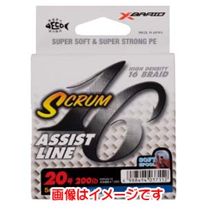 ワイジーケー YGK YGK よつあみ エックスブレイド ガリス スクラム16 アシストライン ブルー 6号 60LB XBRAID