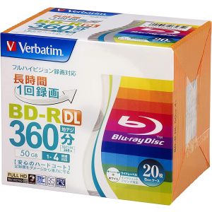 バーベイタム Verbatim バーベイタム VBR260YP20V1 BD-R DL 50GB 20枚 4倍速 ブルーレイディスク Verbatim